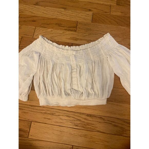 We The Free Tops - We the Free, women's ivory cotton off the shoulder balloon sleeve top size small